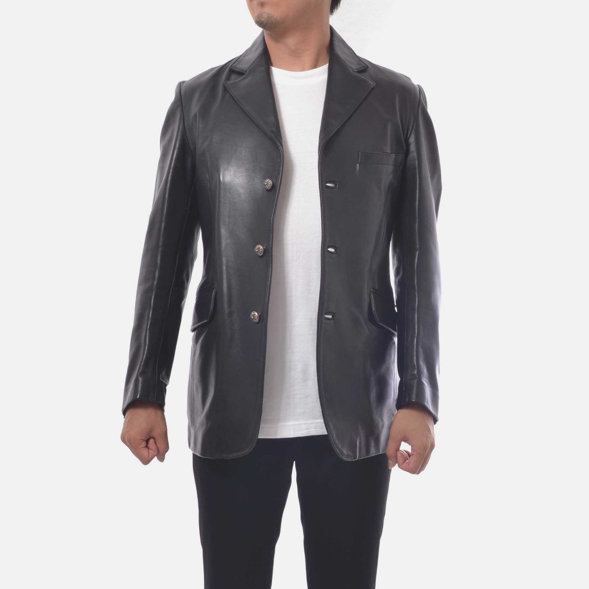 3B LEATHER TAILORED JACKET