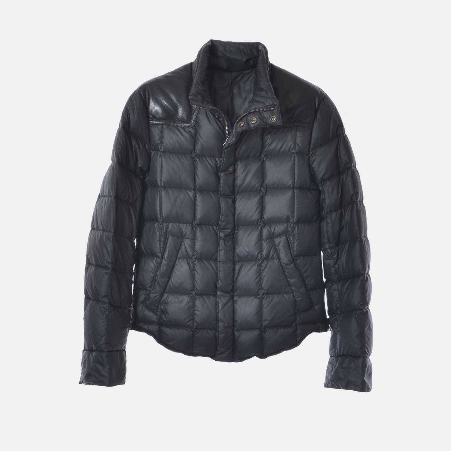 DOWN BLOUSON WITH LEATHER