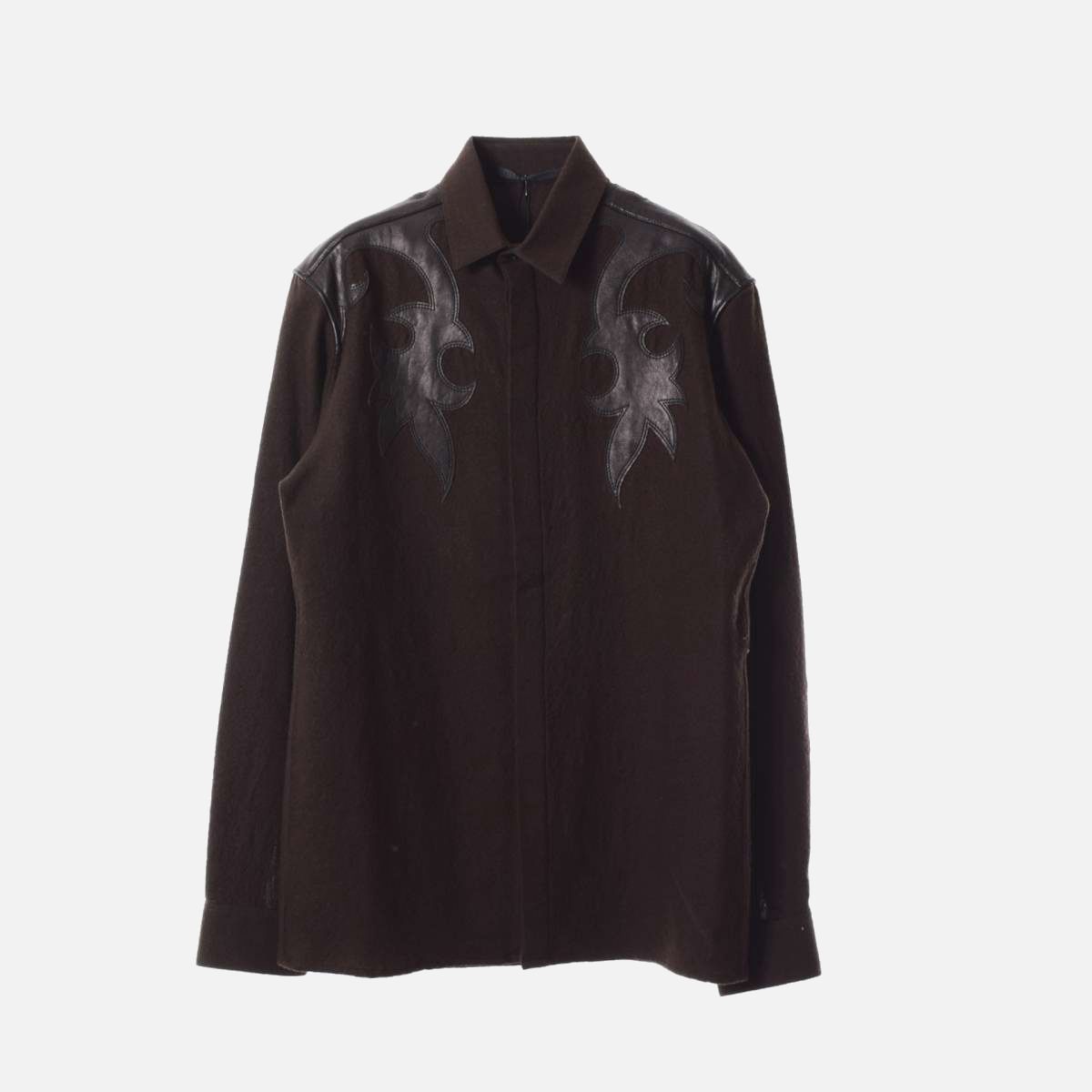 LEATHER ATACCHED FLY SHIRT